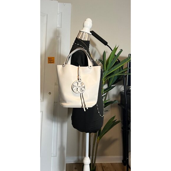 AUTHENTIC TORY BURCH WINTER WHITE LEATHER MILLER SHOULDER BAG WITH DETACHABLE ST - Picture 15 of 15